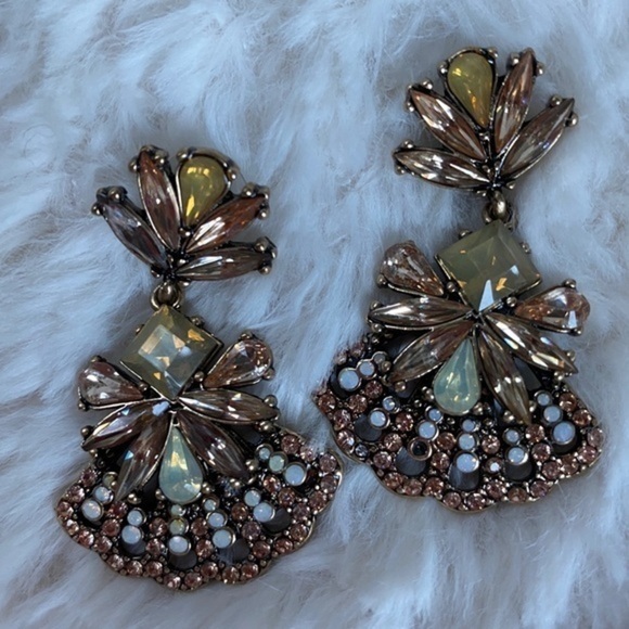 Anthropologie Crystal Drop Statement Earrings